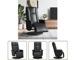 vidaXL Ergonomische Stoel - Massagestoel - Massagestoel verstelbaar met voetensteun kunstleer zwart - Elektrische Massage - Lounge Stoel - Relaxstoel