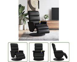vidaXL Ergonomische Stoel - Massagestoel - Massagestoel verstelbaar met voetensteun kunstleer zwart - Relaxstoel - Lounge Stoel - Zwarte Stoel