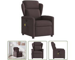 vidaXL Ergonomische Stoel - Massagestoel - Massagestoel verstelbaar stof donkerbruin - Relaxstoel - Lounge Stoel - Lederlook