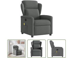 vidaXL Ergonomische Stoel - Massagestoel - Massagestoel verstelbaar stof donkergrijs - Relaxstoel - Lounge Stoel - Elektrische Massage