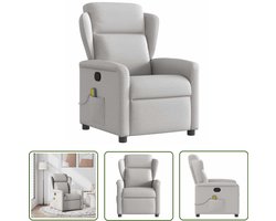 vidaXL Ergonomische Stoel - Massagestoel - Massagestoel verstelbaar stof wolk grijs - Lounge Stoel - Elektrische Massage - Wellnessstoel