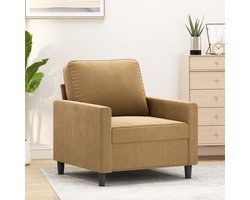 vidaXL - Fauteuil - 60 - cm - fluweel - bruin