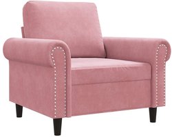 vidaXL - Fauteuil - 60 - cm - fluweel - roze