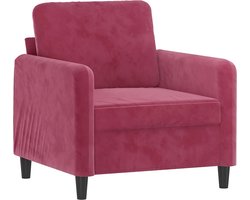 vidaXL Fauteuil - 60 cm - Fluweel - Wijnrood Fauteuil - Fluweel - Wijnrood - Lounge - Relaxstoel