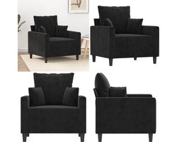 vidaXL Fauteuil 60 cm fluweel zwart - Fauteuil - Fauteuils - Bank - Zitstoel