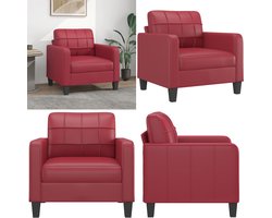 vidaXL Fauteuil 60 cm kunstleer wijnrood - Fauteuil - Fauteuils - Bank - Zitstoel