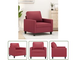 vidaXL Fauteuil 60 cm kunstleer wijnrood - Fauteuil - Lounge Stoel - Designstoel - Vintage Stoel - Rode Fauteuil
