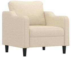 vidaXL - Fauteuil - 60 - cm - stof - crèmekleurig