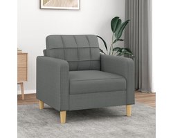 vidaXL Fauteuil - 60 cm - Stof - Donkergrijs Comfortabele Stoel - Fauteuils Grijs - Lounge Stoel - Relaxfauteuil - Design Fauteuil