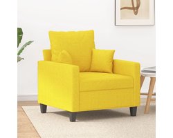 vidaXL - Fauteuil - 60 - cm - stof - lichtgeel