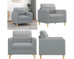 vidaXL Fauteuil 60 cm stof lichtgrijs - Fauteuil - Fauteuils - Relaxfauteuil - Leunstoel