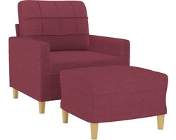 vidaXL Fauteuil 60 cm stof wijnrood - Fauteuil - Fauteuils - Relaxfauteuil - Leunstoel