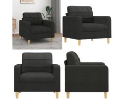 vidaXL Fauteuil 60 cm stof zwart - Fauteuil - Fauteuils - Relaxfauteuil - Leunstoel