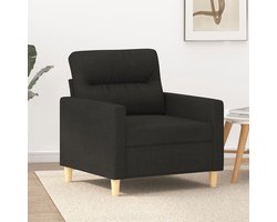 vidaXL Fauteuil - 60 cm - Zwart - Stijlvol en Comfortabel Fauteuil - Zwarte Stoffen Fauteuil - Lounge Stoel - Relaxfauteuil - Leesfauteuil