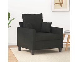 vidaXL Fauteuil - 60 cm - Zwart - Stof - Luxe Zitcomfort Zwarte Fauteuil - Fauteuils Online Kopen - Lounge Stoel - Relaxfauteuil - Leesfauteuil