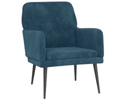 vidaXL - Fauteuil - 62x79x79 - cm - fluweel - blauw