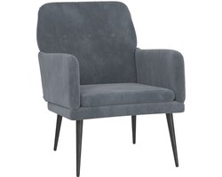 vidaXL - Fauteuil - 62x79x79 - cm - fluweel - donkergrijs