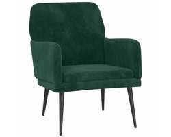 vidaXL - Fauteuil - 62x79x79 - cm - fluweel - donkergroen