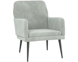 vidaXL - Fauteuil - 62x79x79 - cm - fluweel - lichtgrijs