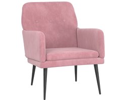 vidaXL - Fauteuil - 62x79x79 - cm - fluweel - roze