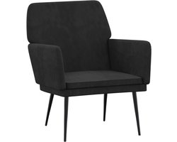vidaXL - Fauteuil - 62x79x79 - cm - fluweel - zwart