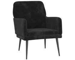 vidaXL - Fauteuil - 62x79x79 - cm - fluweel - zwart