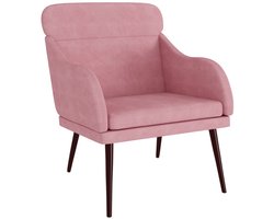 vidaXL - Fauteuil - 63x76x80 - cm - fluweel - roze