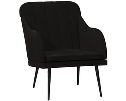 vidaXL - Fauteuil - 63x76x80 - cm - fluweel - zwart