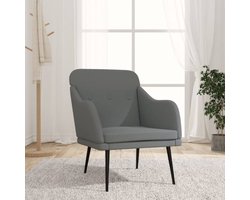 vidaXL - Fauteuil - 63x76x80 - cm - stof - donkergrijs