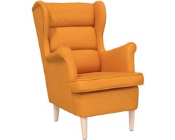 vidaXL - Fauteuil - 74x84x100 - cm - stof - donkergeel