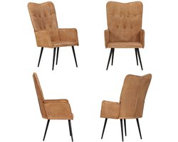 vidaXL - Fauteuil - canvas - bruin