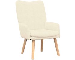 vidaXL - Fauteuil - Crème - 63 - x - 67 - x - 94 - cm - Stof