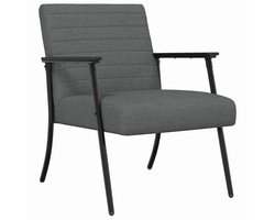 vidaXL - Fauteuil - Donkergrijs - 59 - x - 75 - x - 78 - cm - Stof