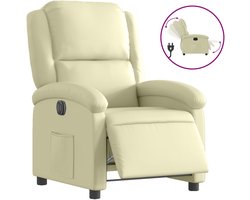 vidaXL - Fauteuil - elektrisch - verstelbaar - echt - leer - crèmekleurig