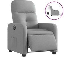 vidaXL - Fauteuil - elektrisch - verstelbaar - stof - lichtgrijs
