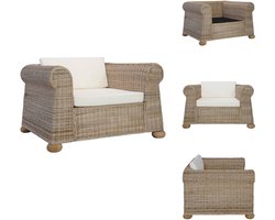 vidaXL Fauteuil - Fauteuils - Bank - Banken - Fauteuil met kussens natuurlijk rattan
