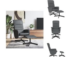 vidaXL Fauteuil - Fauteuils - Relaxfauteuil - Draaifauteuil - Fauteuil verstelbaar met voetenbankje kunstleer grijs