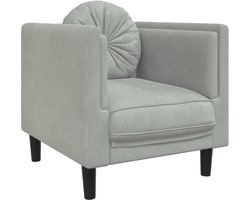 vidaXL Fauteuil - Fauteuils - Relaxfauteuil - Leunstoel - Fauteuil met kussen fluweel lichtgrijs