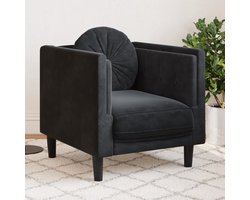 vidaXL Fauteuil - Fauteuils - Relaxfauteuil - Leunstoel - Fauteuil met kussen fluweel zwart