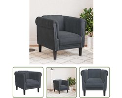 vidaXL Fauteuil Fluweel Donkergrijs - Stijlvol Comfort Fauteuil - Velours - Donkere Kleuren - Designstoel - Lounge Stoel