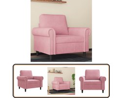 vidaXL Fauteuil - Fluweel - Roze - 60 cm - Elegant Design Fauteuil - Fluweel Stoffen - Roze Fauteuil - Design Fauteuil - Lounge Stoel