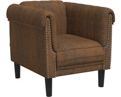 vidaXL - Fauteuil - kunstsuède - bruin