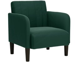 vidaXL - Fauteuil - met - armleuningen - 54 - cm - fluweel - donkergroen