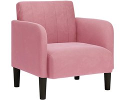 vidaXL - Fauteuil - met - armleuningen - 54 - cm - fluweel - roze