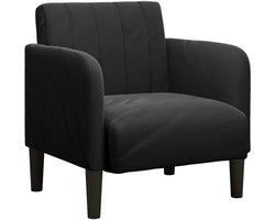 vidaXL - Fauteuil - met - armleuningen - 54 - cm - fluweel - zwart