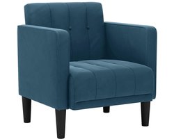 vidaXL - Fauteuil - met - armleuningen - Blauw - 53 - cm - Fluweel