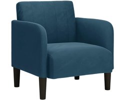 vidaXL - Fauteuil - met - armleuningen - Blauw - 54 - cm - Fluweel