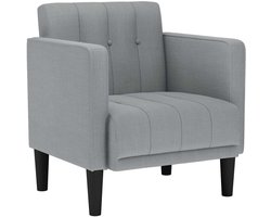 vidaXL - Fauteuil - met - armleuningen - Lichtgrijs - 53 - cm - Stof