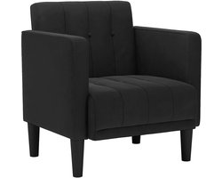 vidaXL - Fauteuil - met - armleuningen - zwart - 53 - cm - fluweel