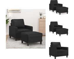 vidaXL Fauteuil Met Voetenbank - Fauteuils Met Voetenbanken - Fauteuil - Armstoel Met Voetenbank - Fauteuil met voetenbank 60 cm kunstleer zwart